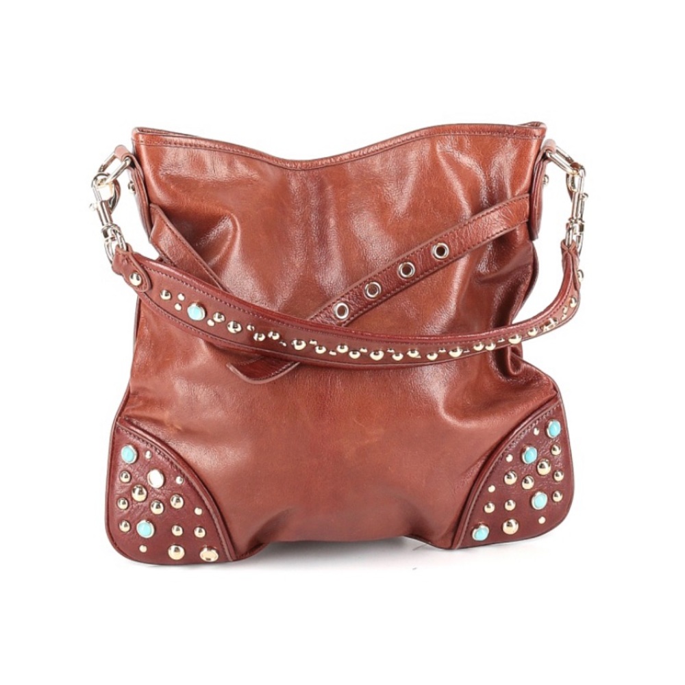 REBECCA MINKOFF Leather Studded Shoulder Bag